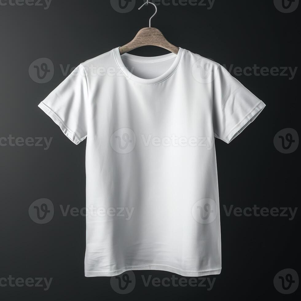 Blank White T Shirt Tee for Mockup Illustration with photo