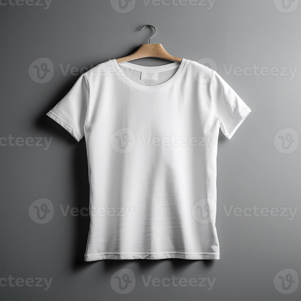 Blank White T Shirt Tee for Mockup Illustration with photo