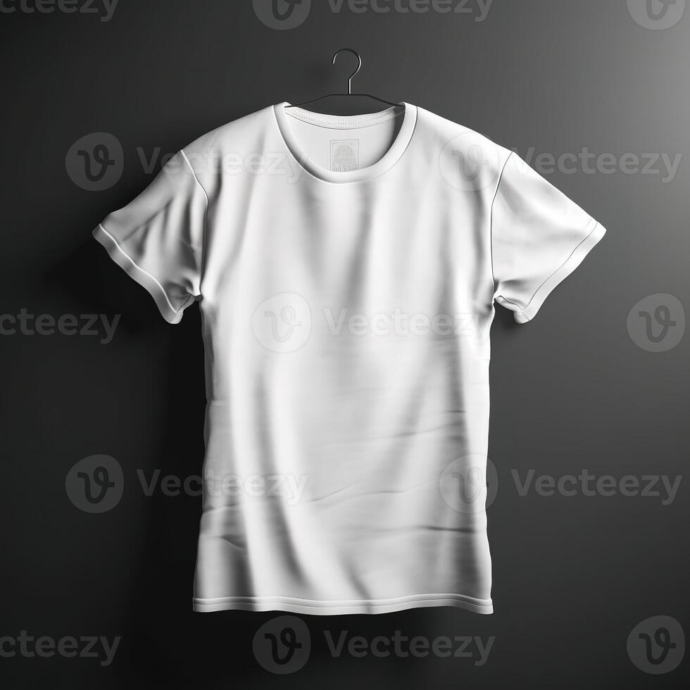 Blank White T Shirt Tee for Mockup Illustration with photo