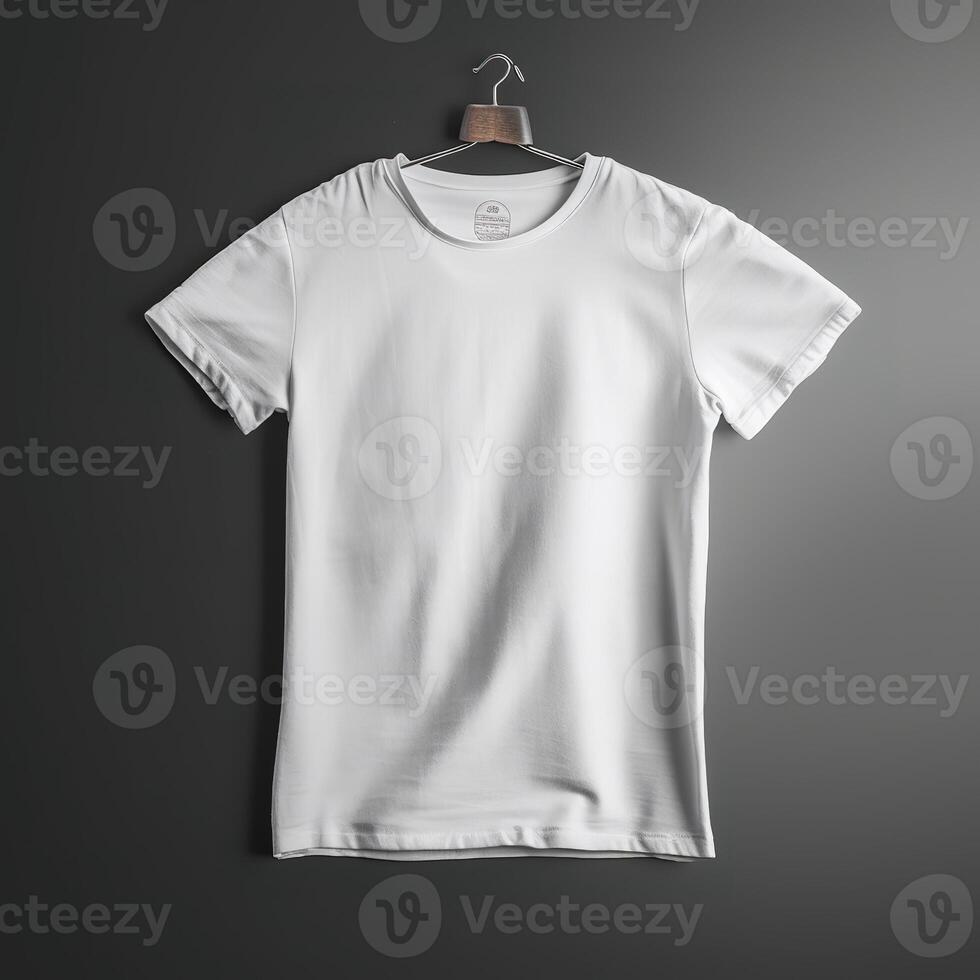 Blank White T Shirt Tee for Mockup Illustration with photo