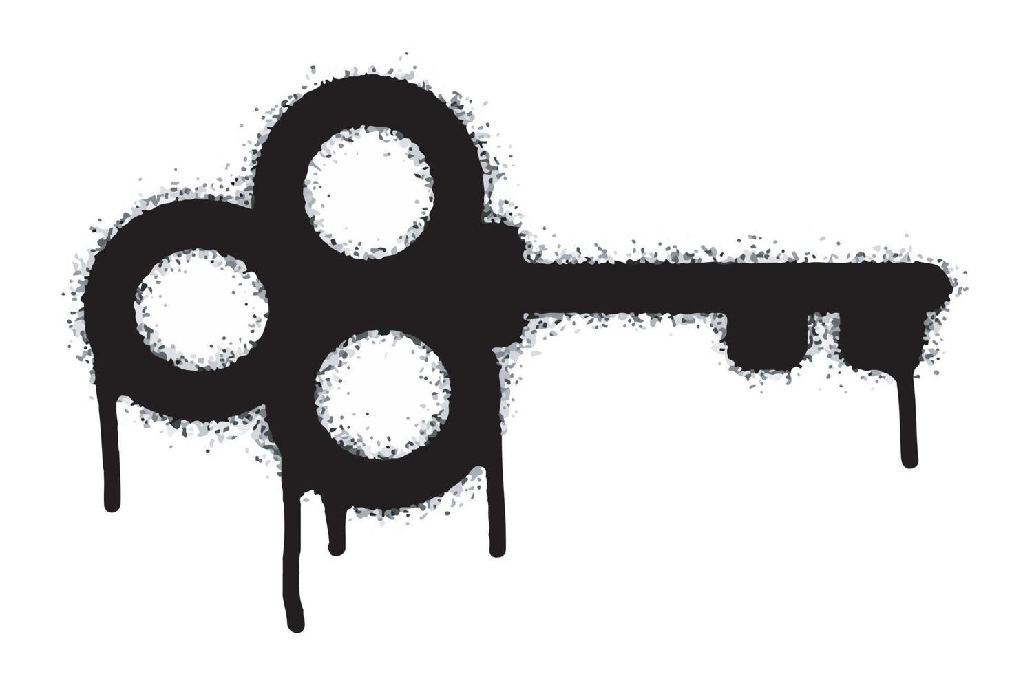 Spray Spray Graffiti key icon isolated on white background. graffiti lock icon with spray on black vector