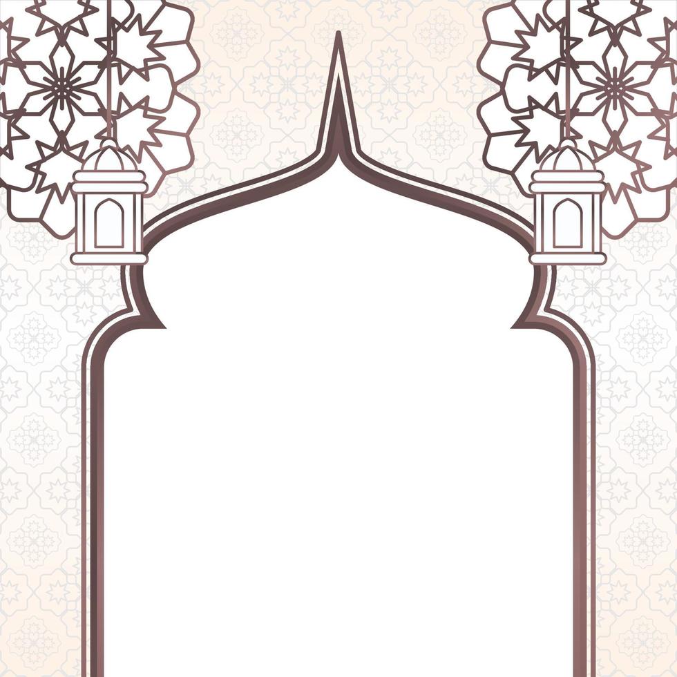 Islamic sale poster template with free space for text or image. It has awesome color mandala with dome and lantern ornament. Design for banners, greeting cards, social media and web. vector