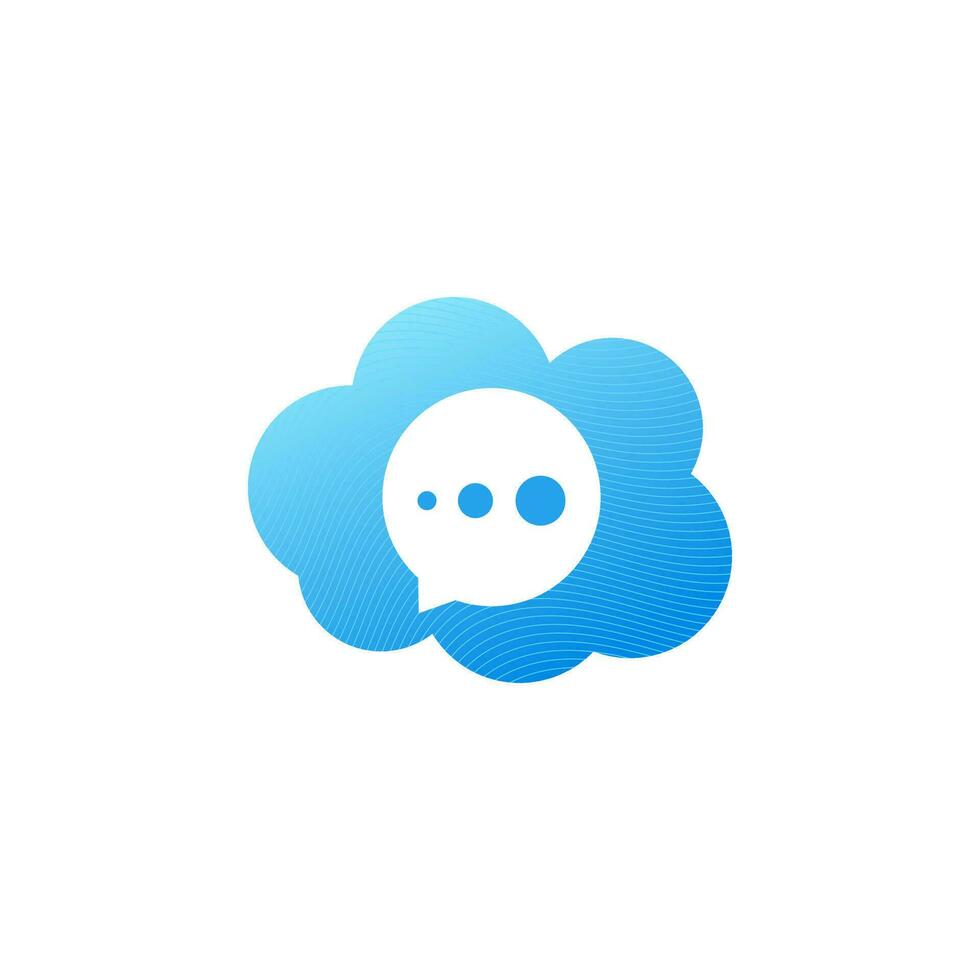 cloud chat logo. vector illustration.