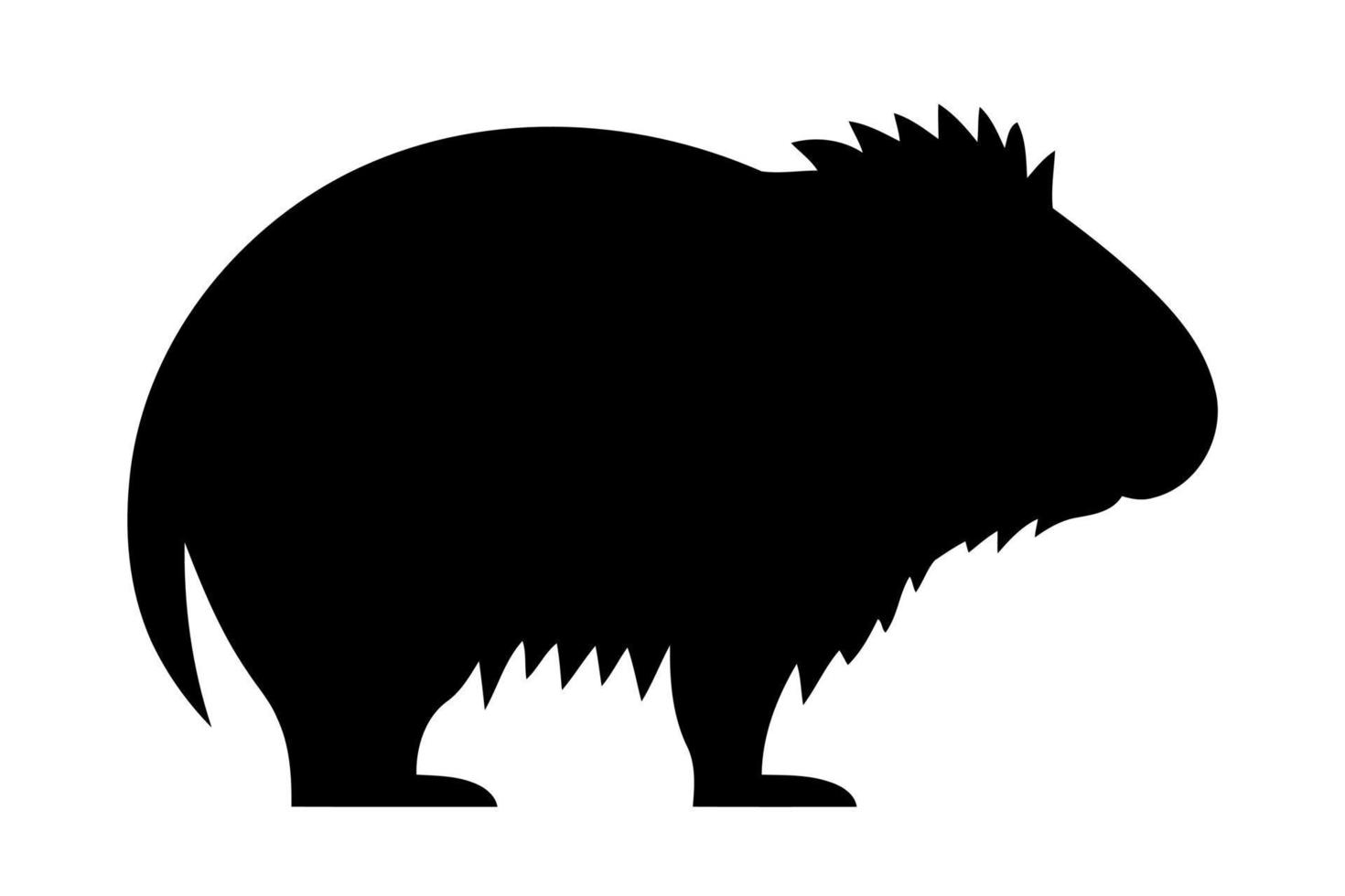 animal mammal capybara body in black and white vector