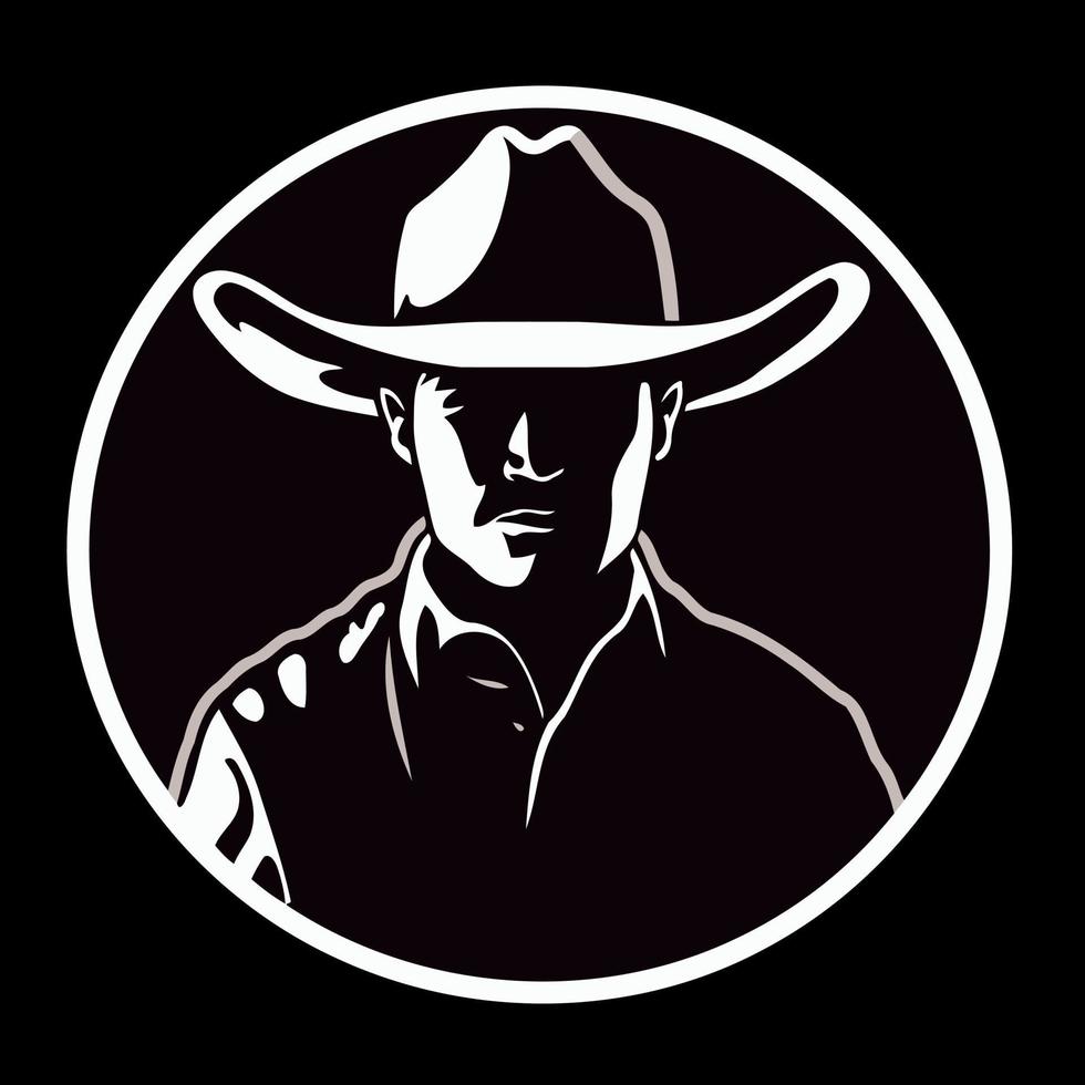 cowboy man face with hat vector