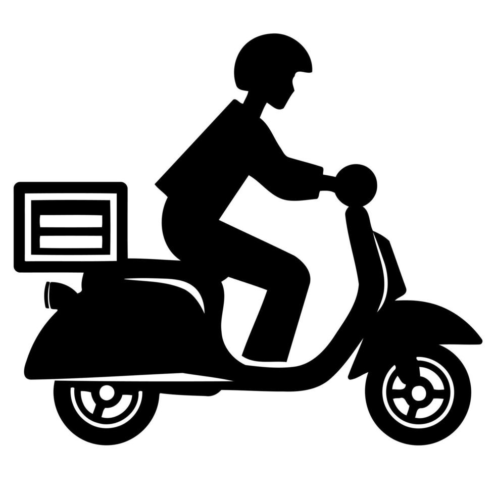 delivery service biker vector