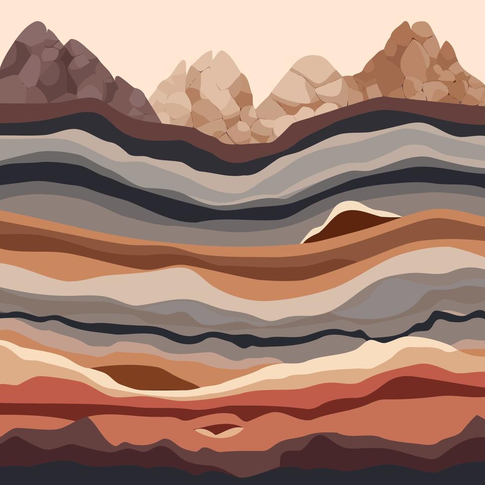 rocky soil layers vector