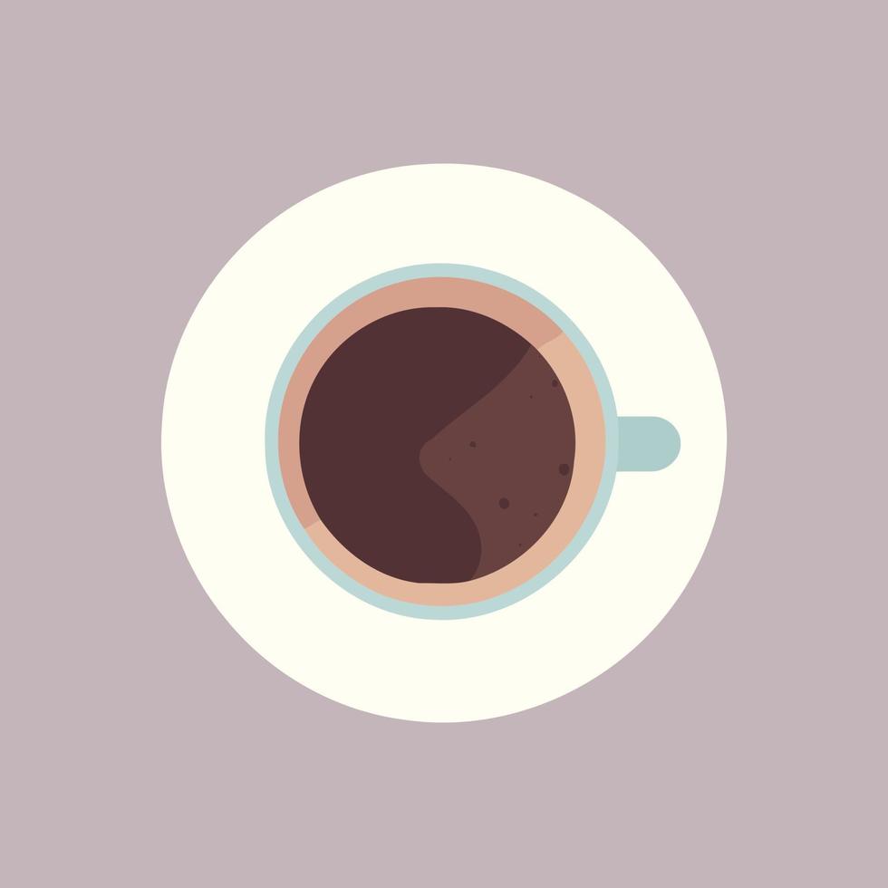 coffee cup in top view vector