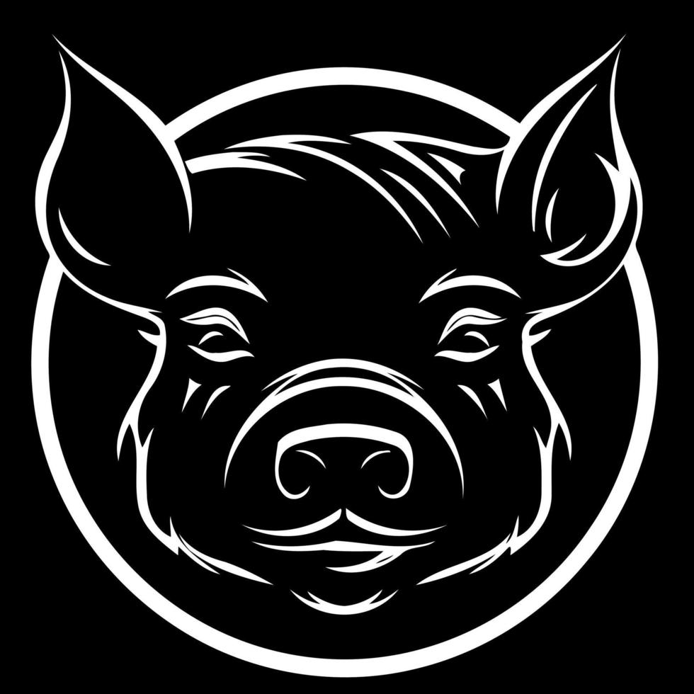 Pig farm animal farm mammal head vector