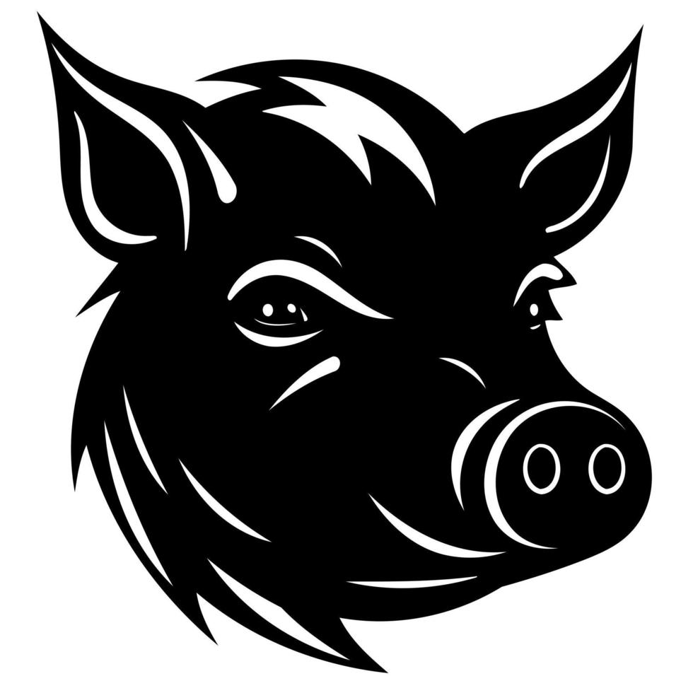 Pig farm animal farm mammal head vector
