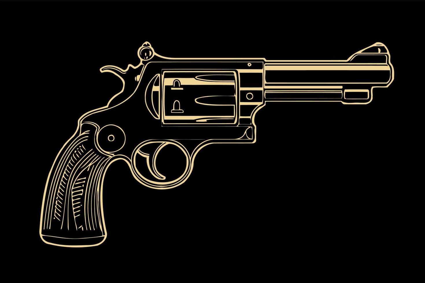 corto pistola revólver vector