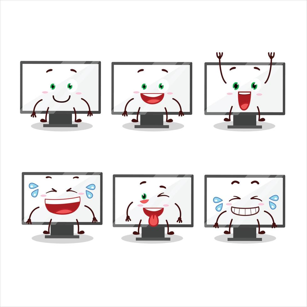 dibujos animados personaje de monitor con sonrisa expresión vector