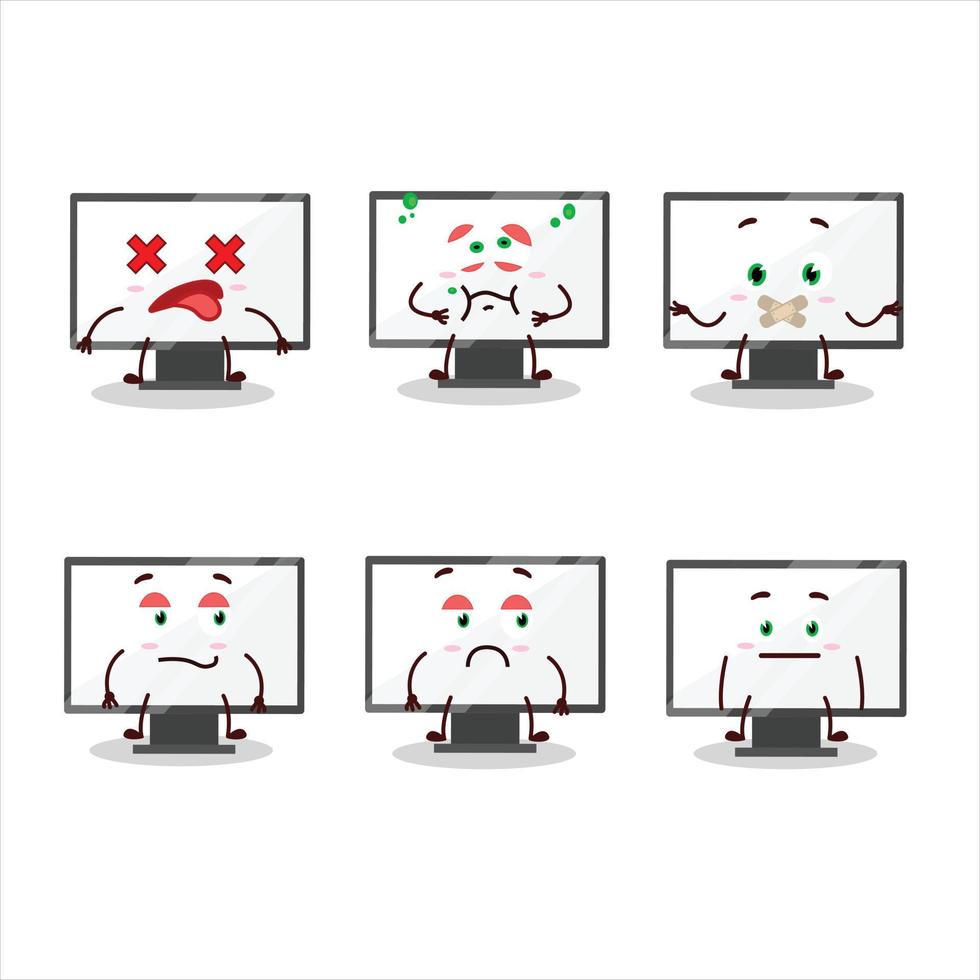 Monitor cartoon in character with nope expression vector