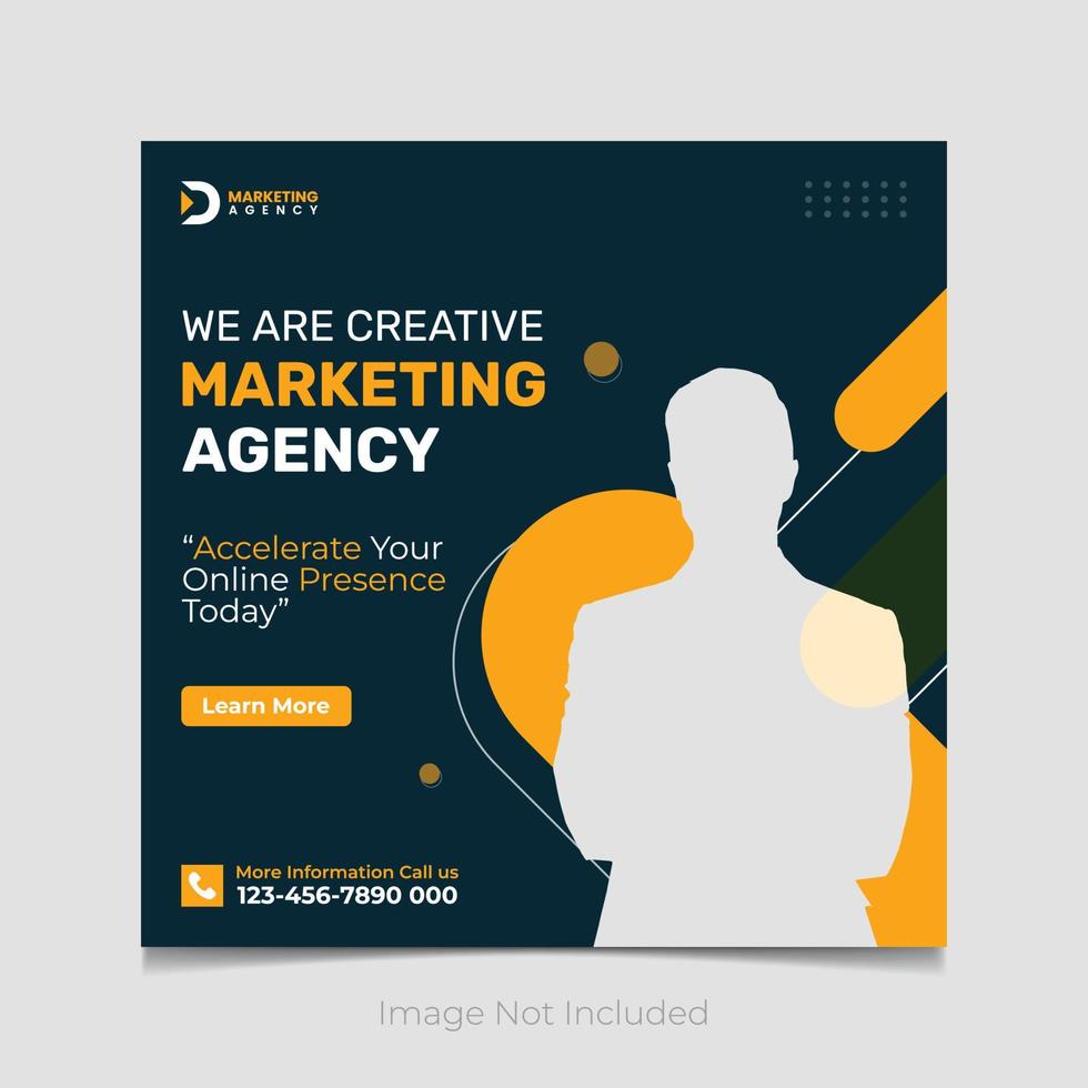 Vector digital marketing agency social media post template