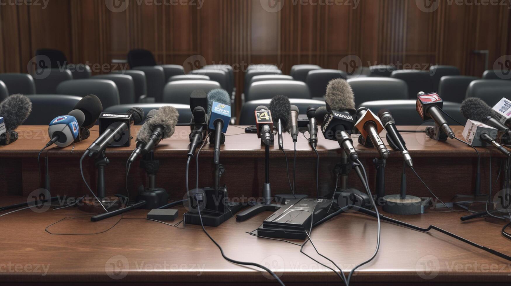 mics on table press freedom day concept photo