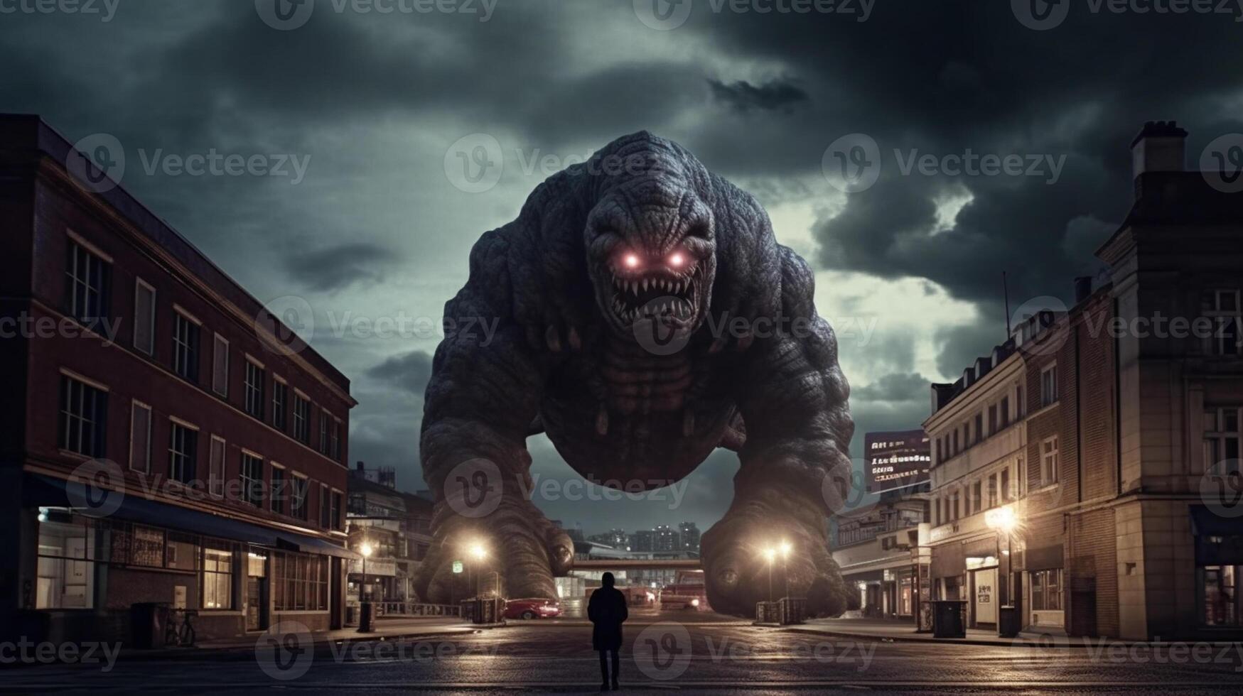 a big monster in the city photo