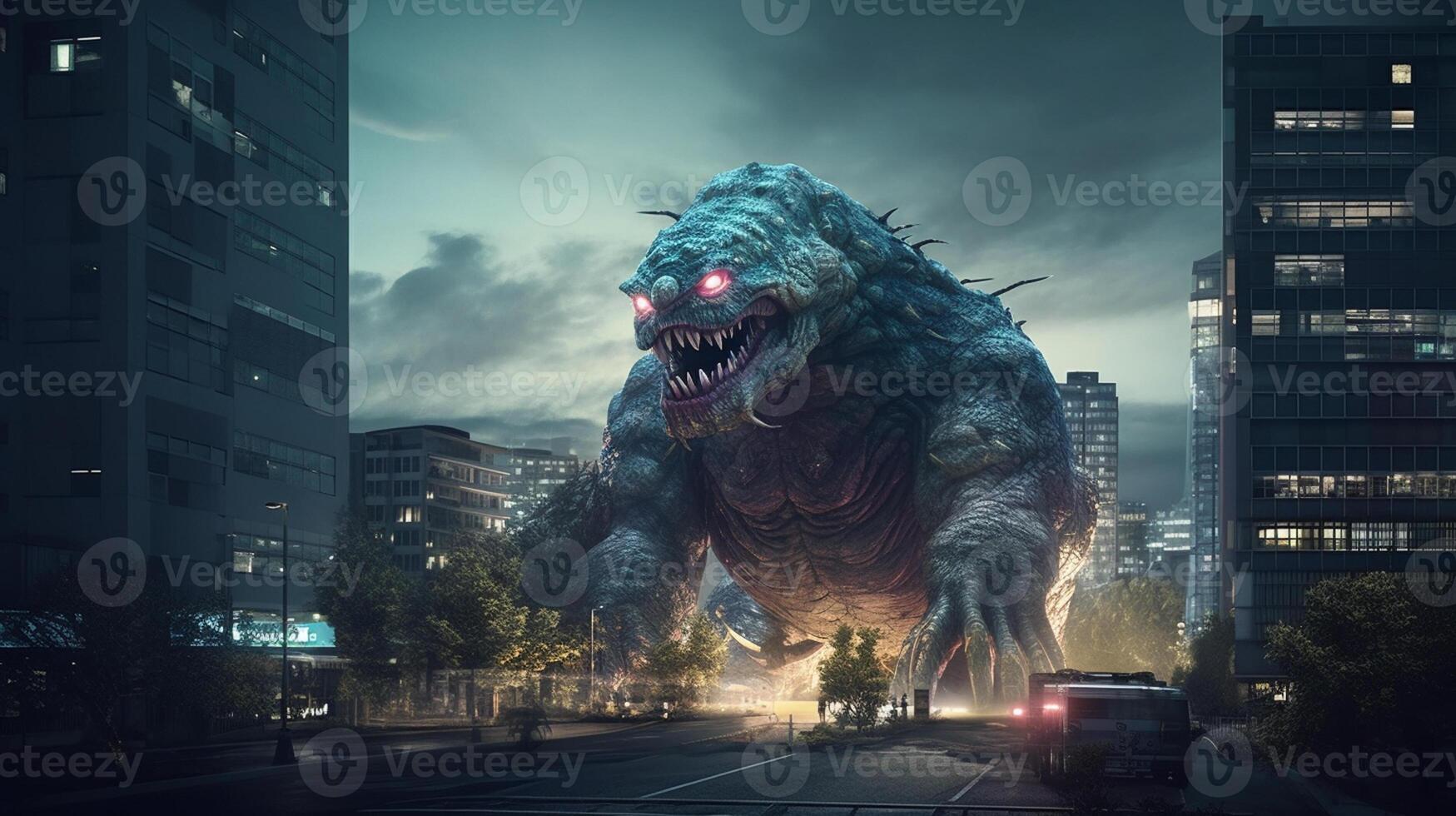 a big monster in the city photo