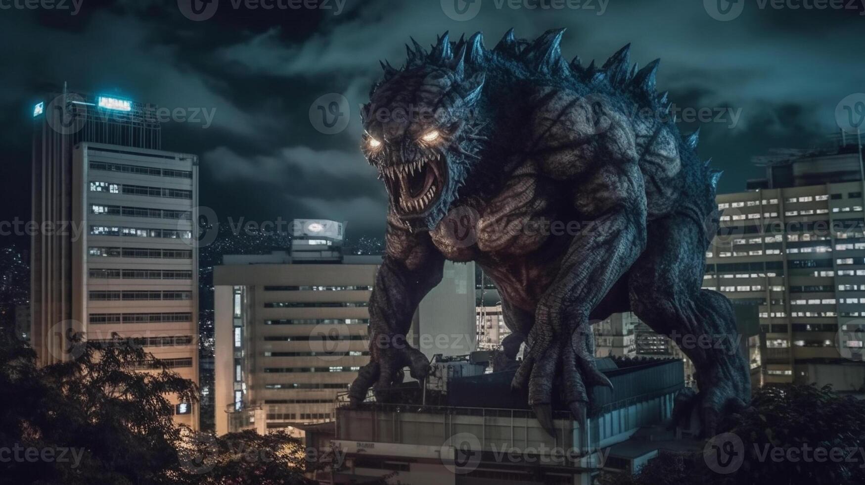 a big monster in the city photo