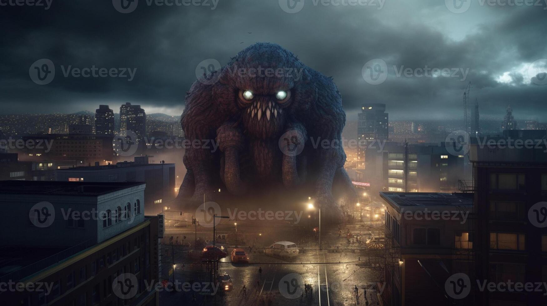 a big monster in the city photo