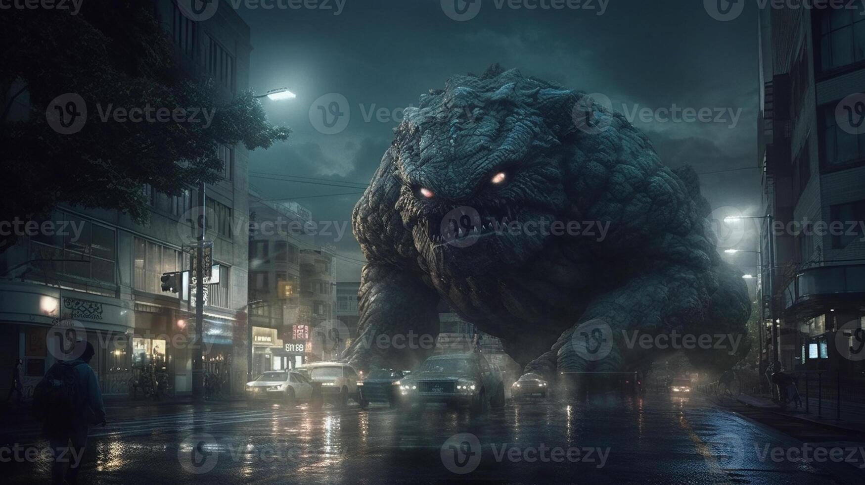 a big monster in the city photo