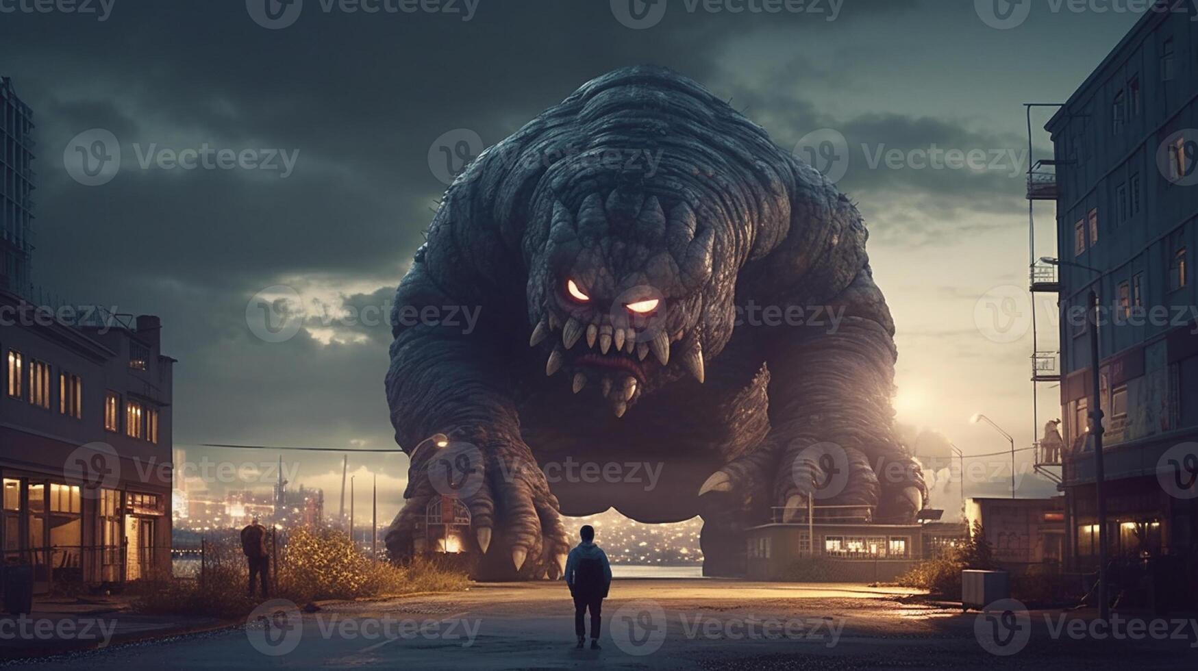 a big monster in the city photo