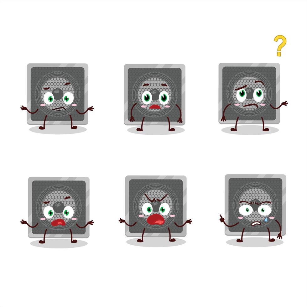 Cartoon character of music speaker with what expression vector