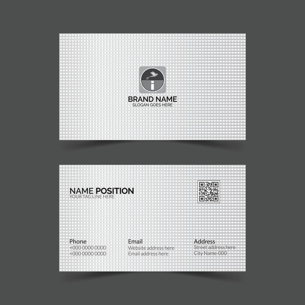 White modern business card design vector