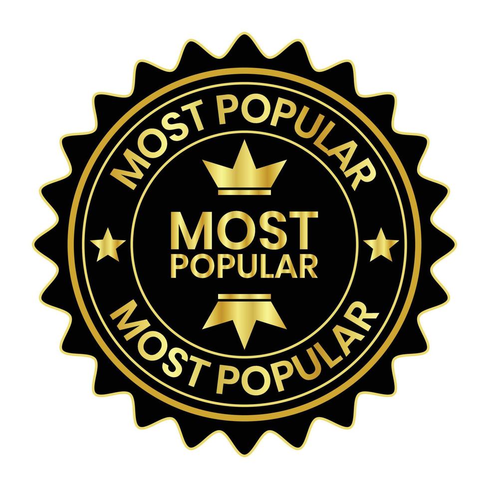 most popular badge golden color, ribbons, label, icon, stamp, seal