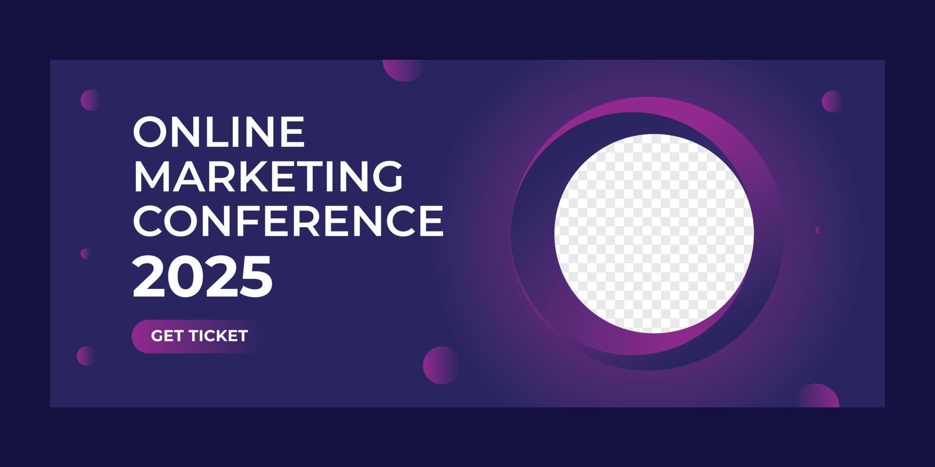 Corporate business conference web banner template vector