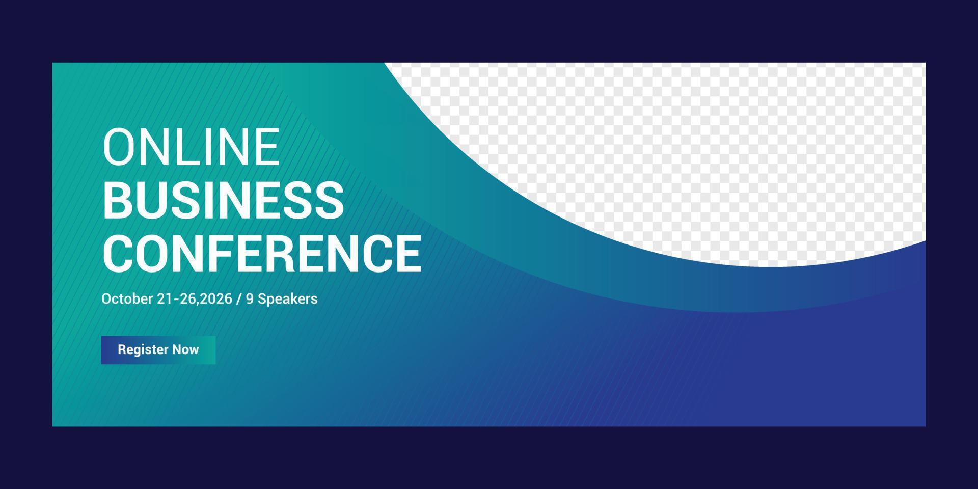 Corporate business conference web banner template vector