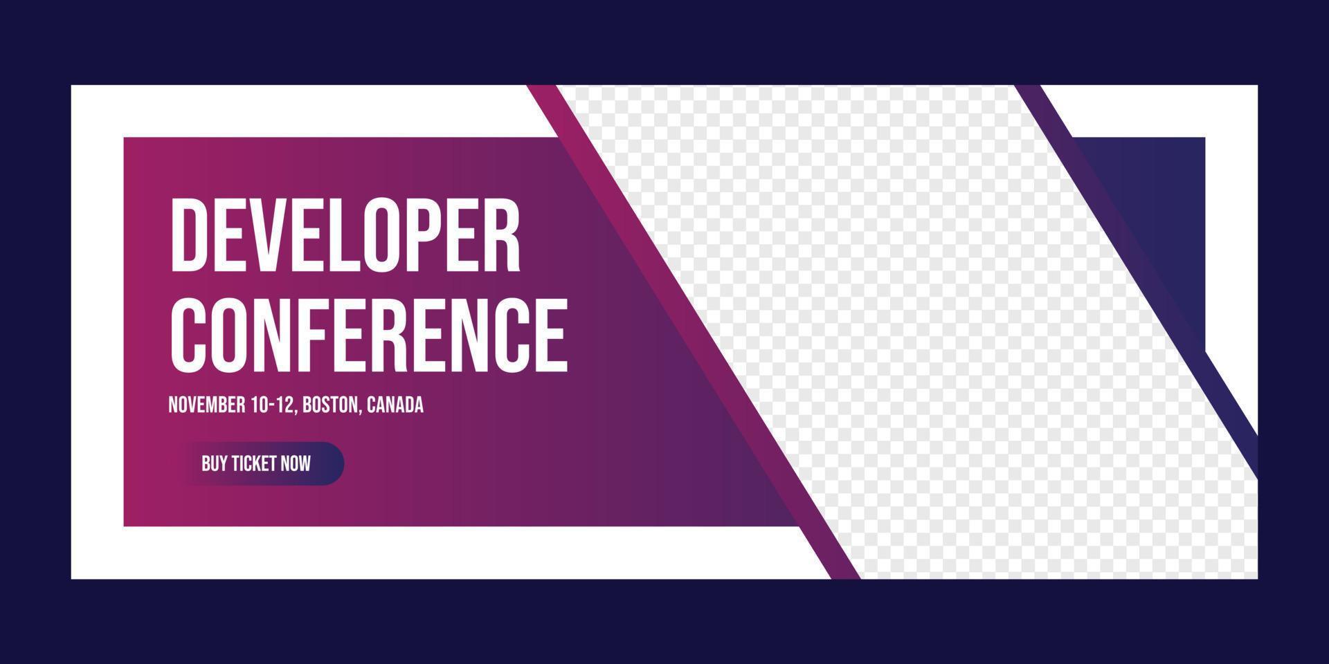 Corporate business conference web banner template vector