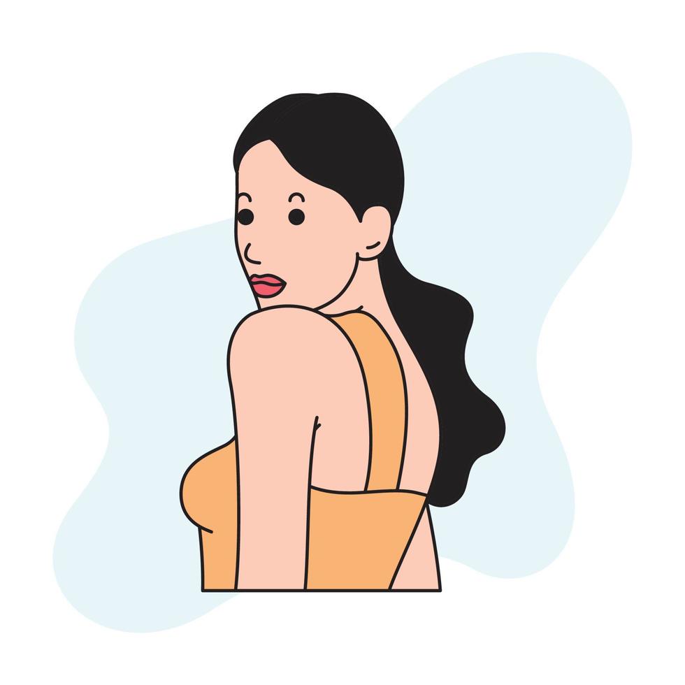 a woman is polished beautiful with her red lips vector