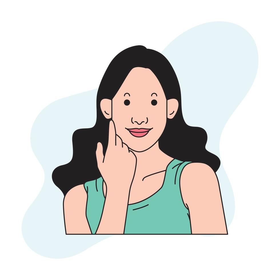 a woman is polishing on a beautiful face 22868981 Vector Art at Vecteezy