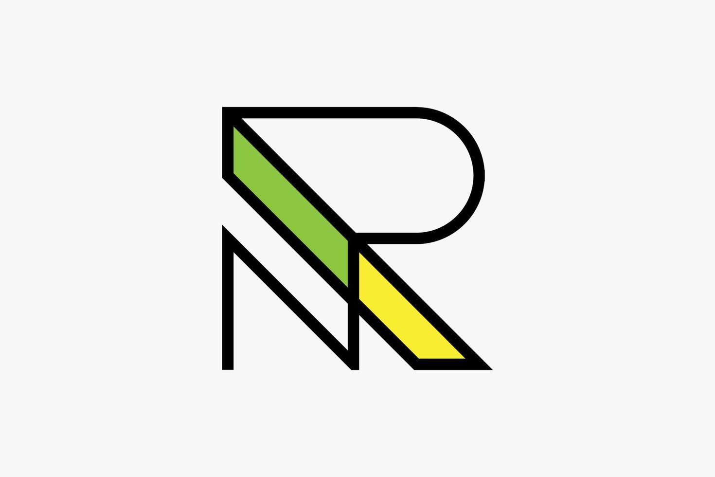 MR RM monogram initials letter logo concept. MR RM line art logo vector