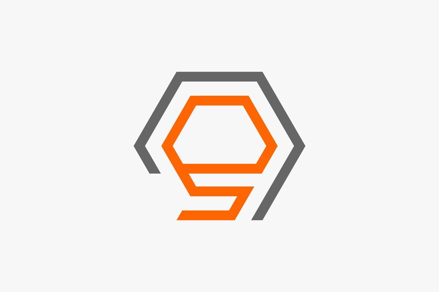 Initial Letter G Hexagon Line Logo Template vector