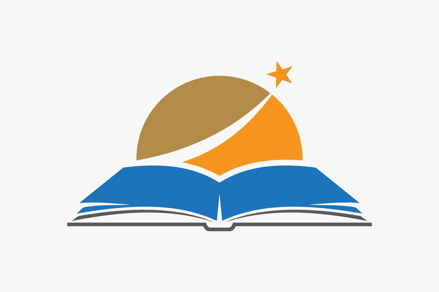 Open Book Success Logo Education Flat Vector Design