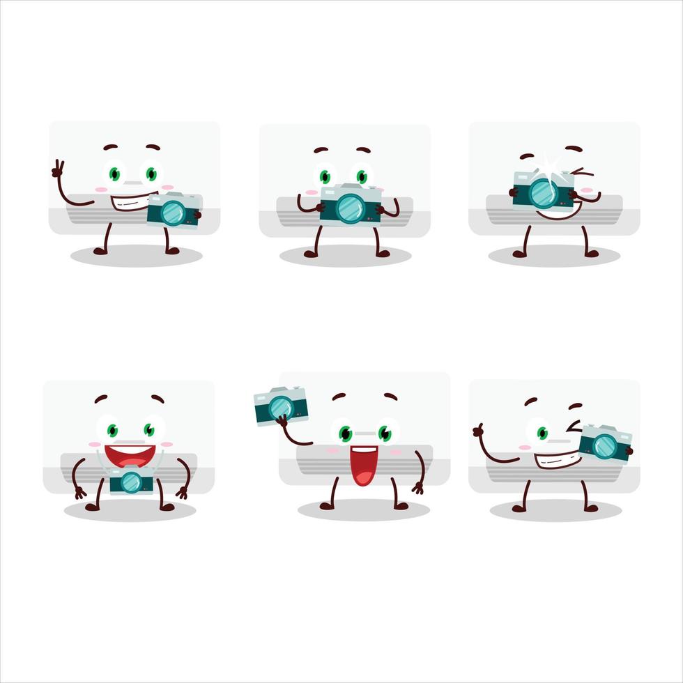 Photographer profession emoticon with air conditioner cartoon character vector