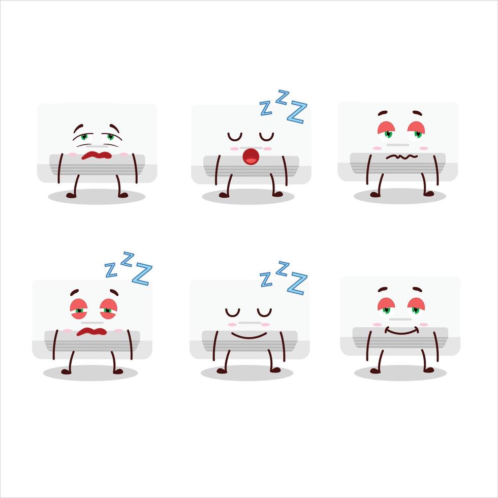 Cartoon character of air conditioner with sleepy expression vector