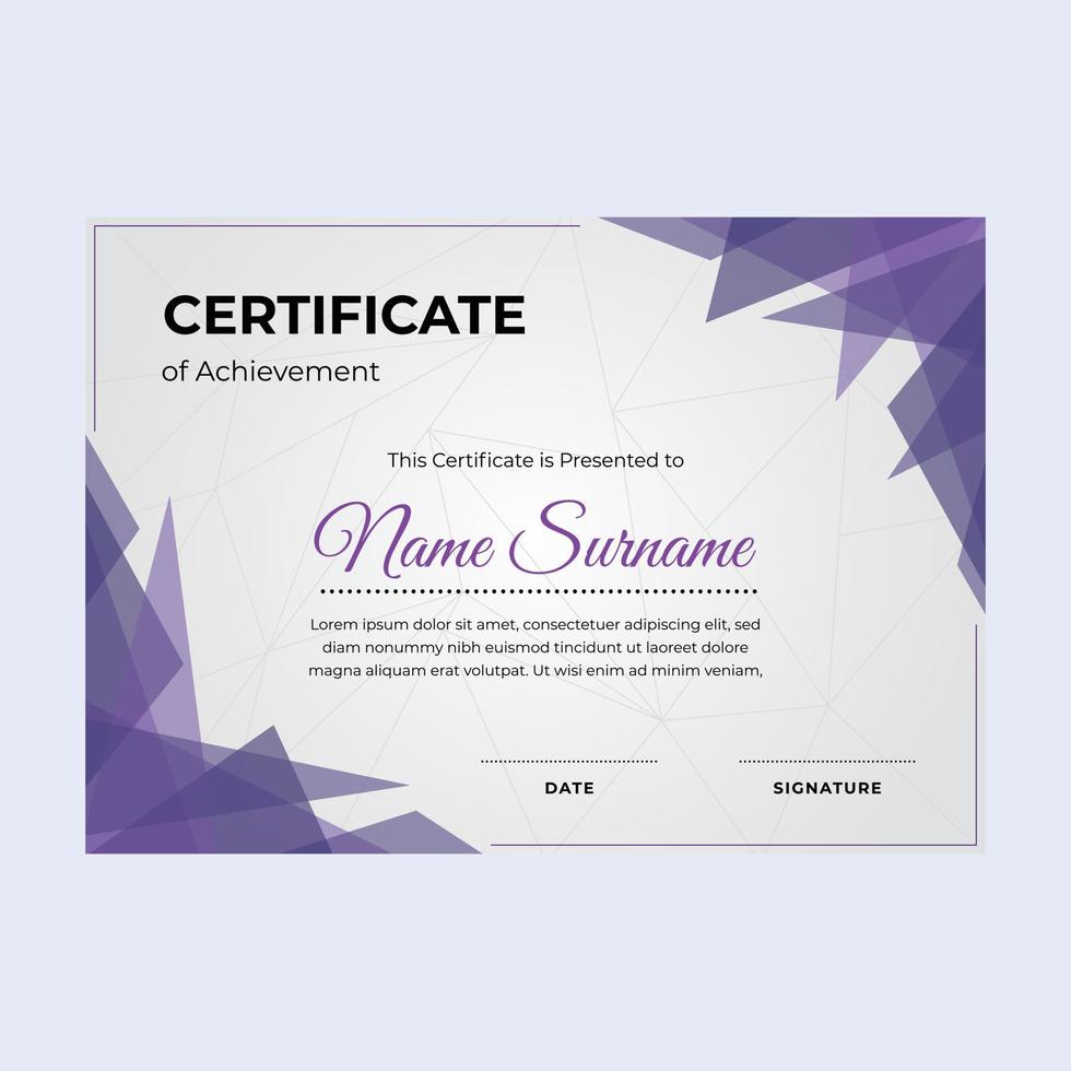 Elegant certificate of achievement suitable for awards in corporate, personal business, and community vector