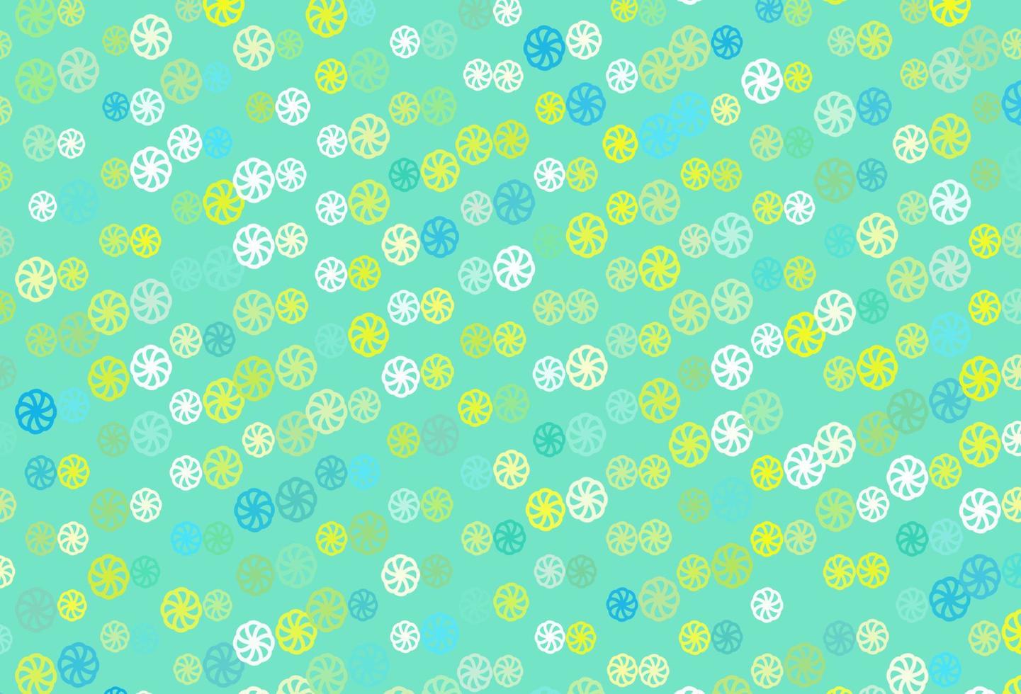 Light Blue, Yellow vector texture with colored snowflakes.