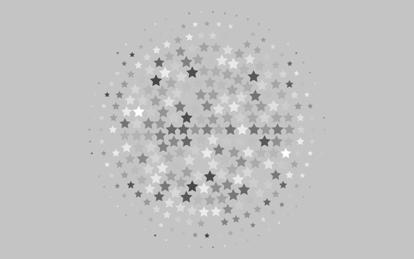 Patrón de vector gris plateado claro con estrellas navideñas.