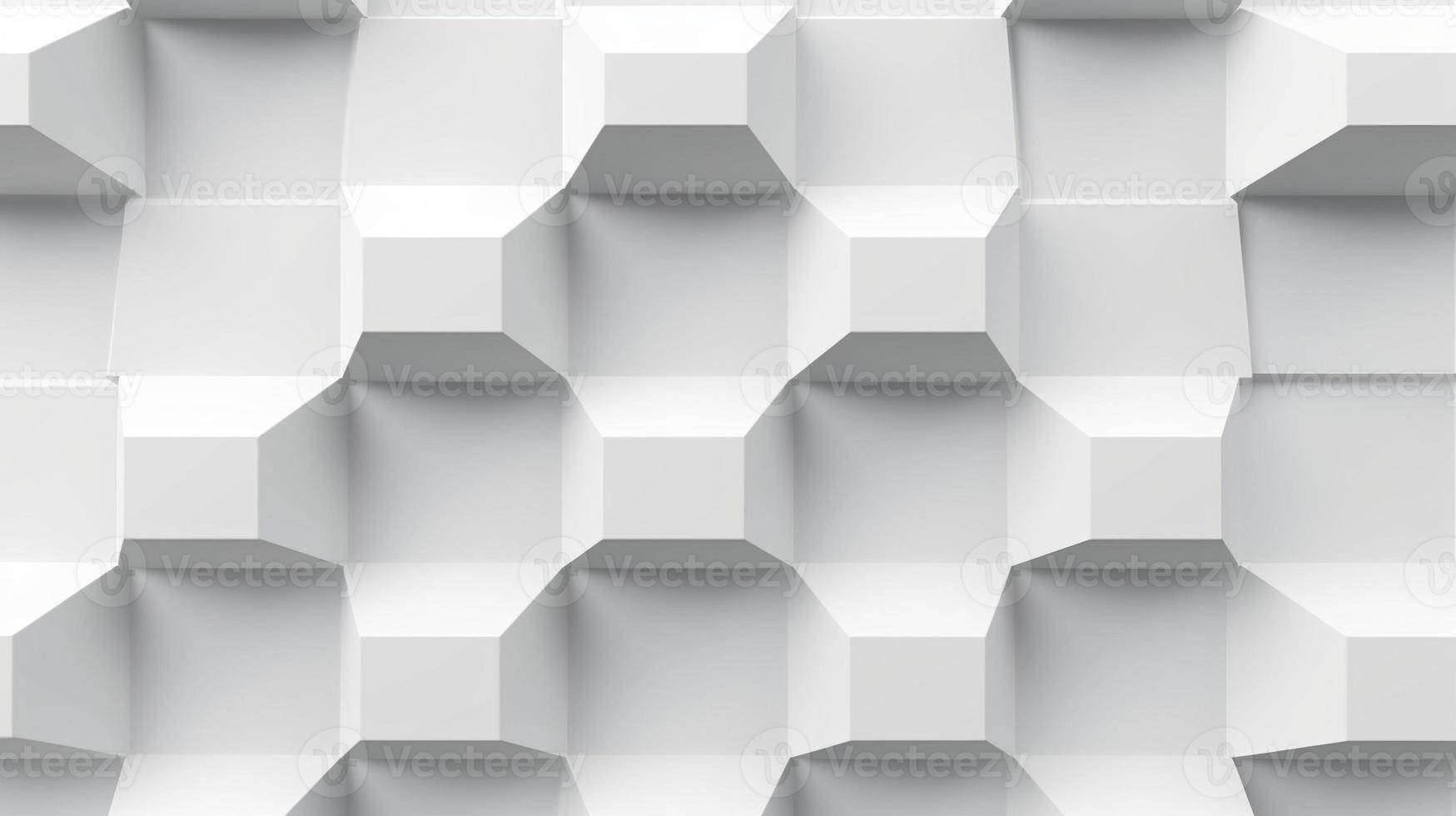 Abstract 3d rendering of white hexagons. Futuristic background photo