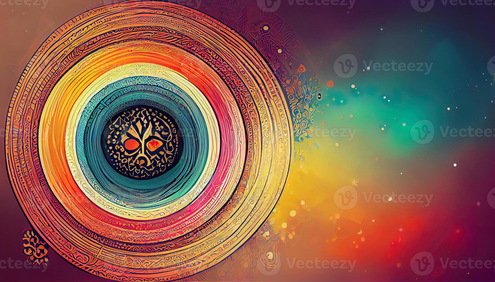 Polygonal background decorated with a mandala. photo