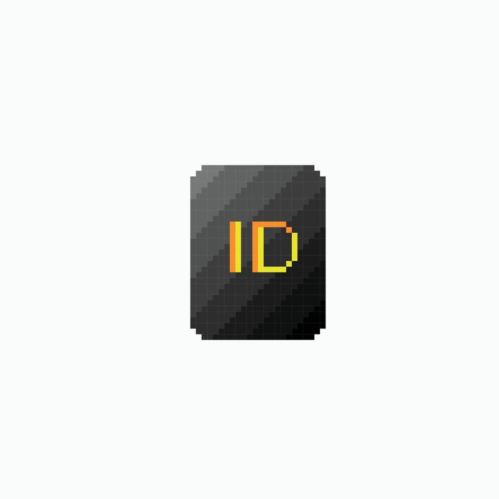 black id card in pixel art style vector