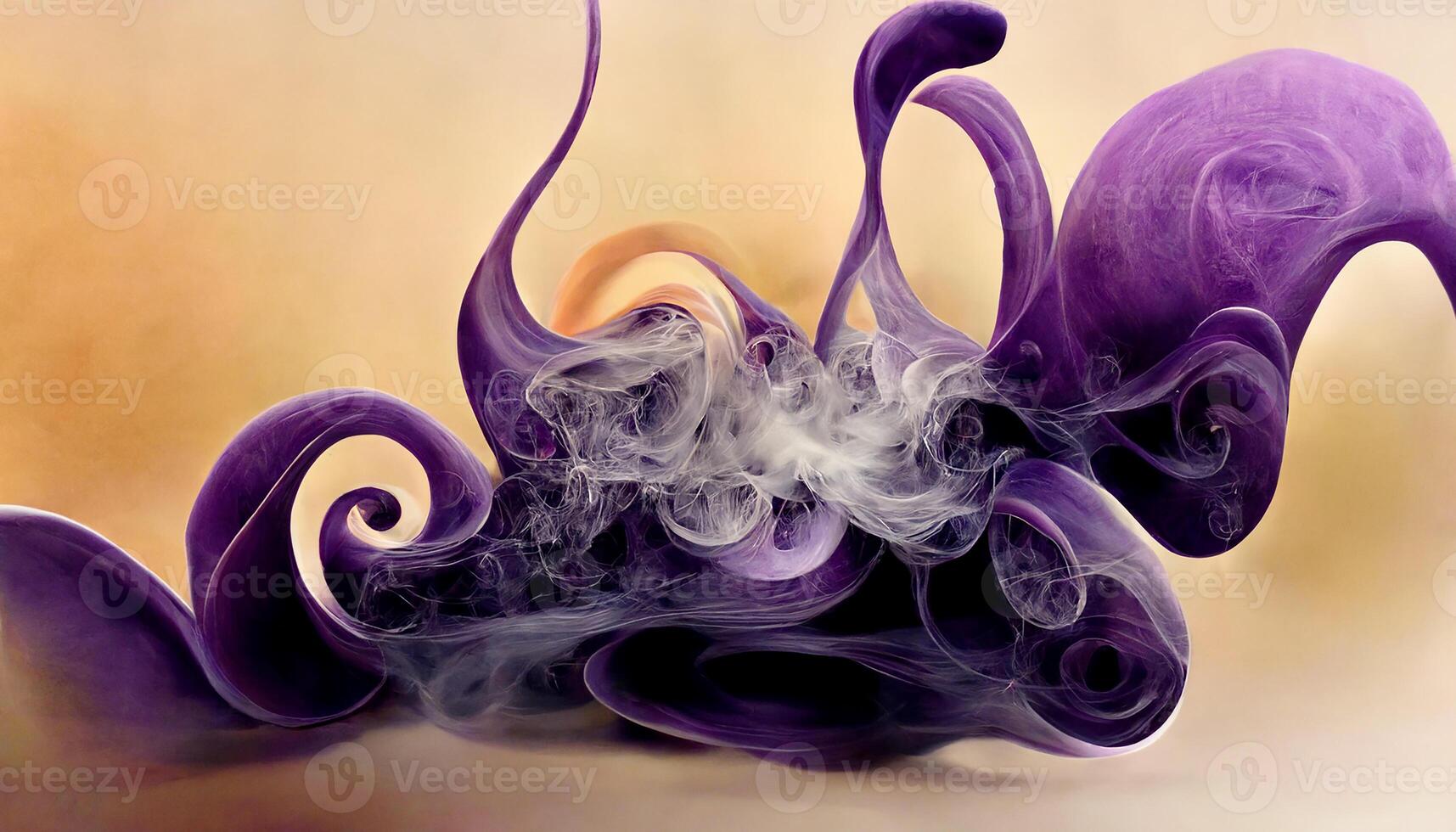 Realistic smoke on abstract colored background. photo