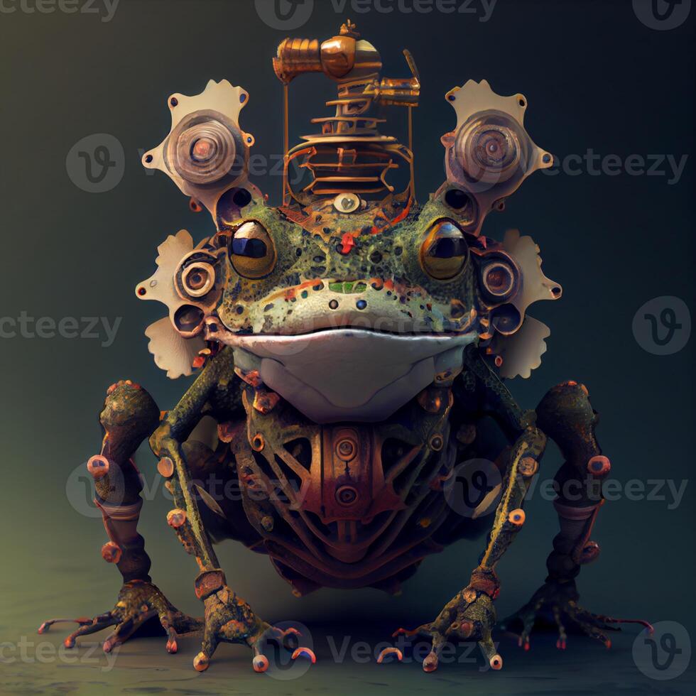 Frog king in a neural network. photo