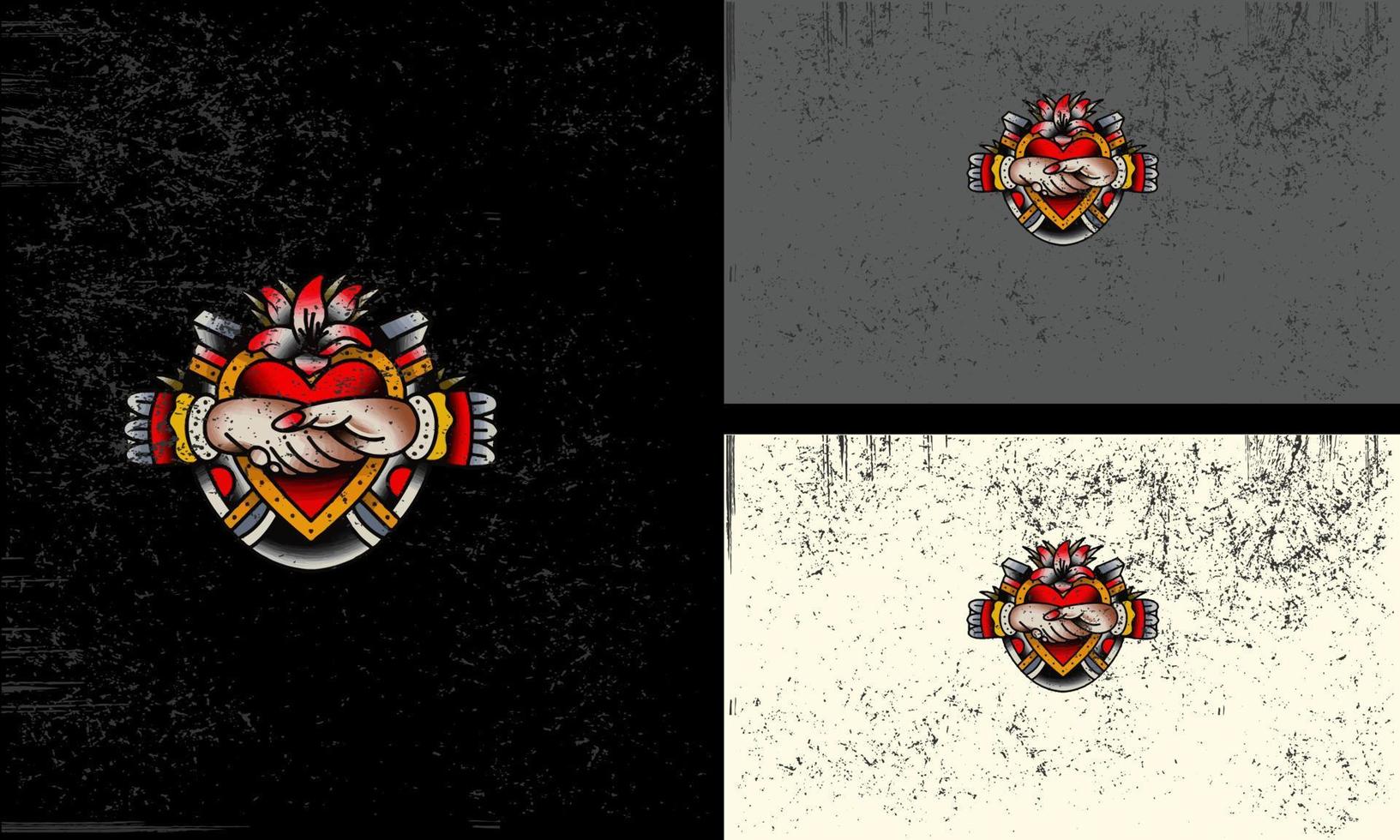 hand women and red flowers vector mascot design