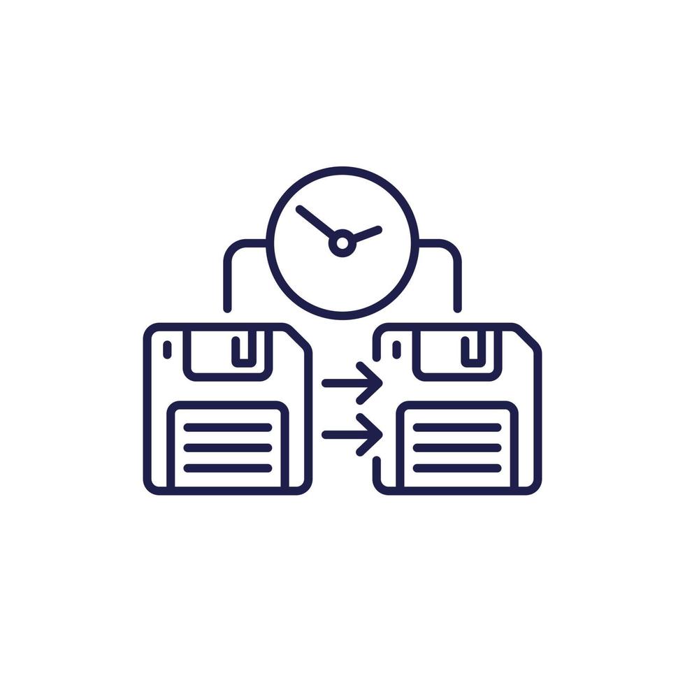 backup time line icon with floppy disks vector