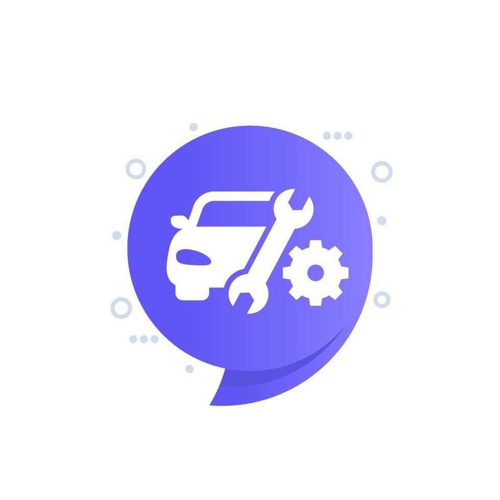 car repair service icon with wrench, vector