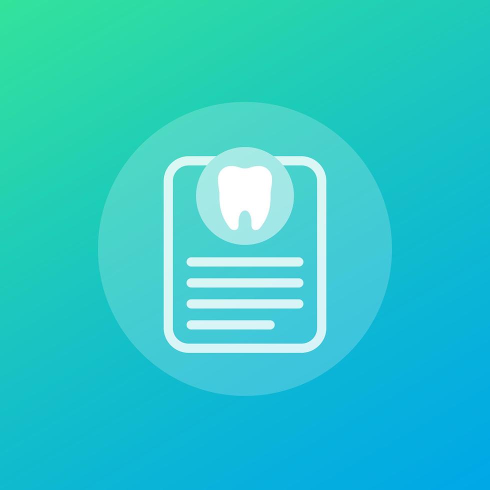 Dental record icon, vector design